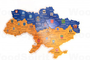 Деревʼяна мапа України 49х70