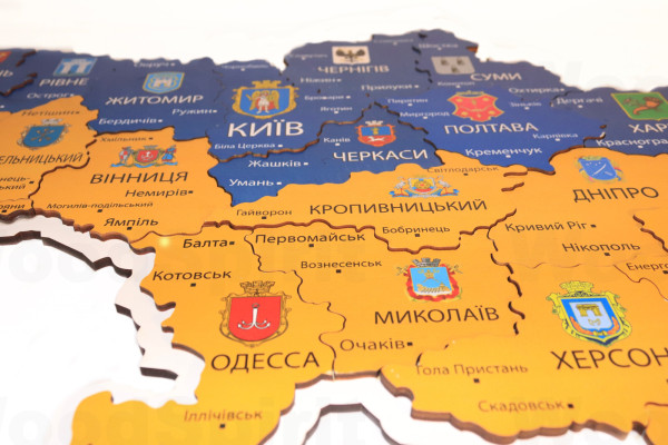 Деревʼяна мапа України 49х70