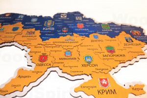 Деревʼяна мапа України 49х70