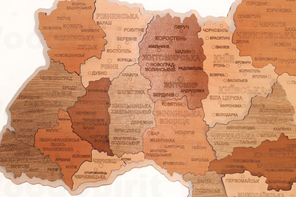 Деревʼяна мапа України 49х70