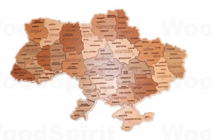 Деревʼяна мапа України 34х50