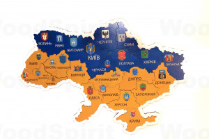 Деревʼяна Мапа України 34х50