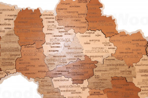 Деревʼяна мапа України 34х50