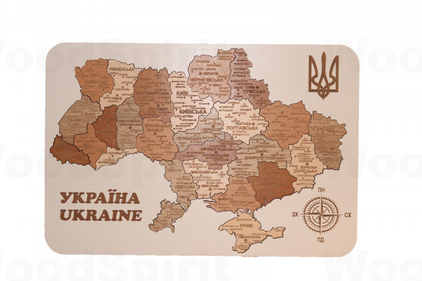 Деревʼяний пазл "Мапа України" 23х35