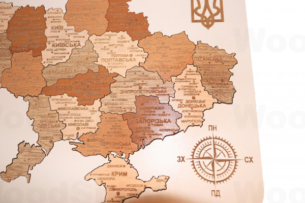 Деревʼяний пазл "Мапа України" 23х35