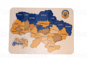 Деревʼяний пазл "Мапа України" 23х35