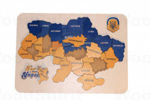 Деревʼяний пазл "Мапа України" 23х35