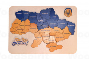 Деревʼяний пазл "Мапа України" 23х35