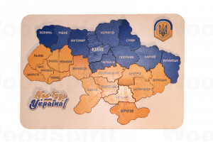 Деревʼяний пазл "Мапа України" 23х35